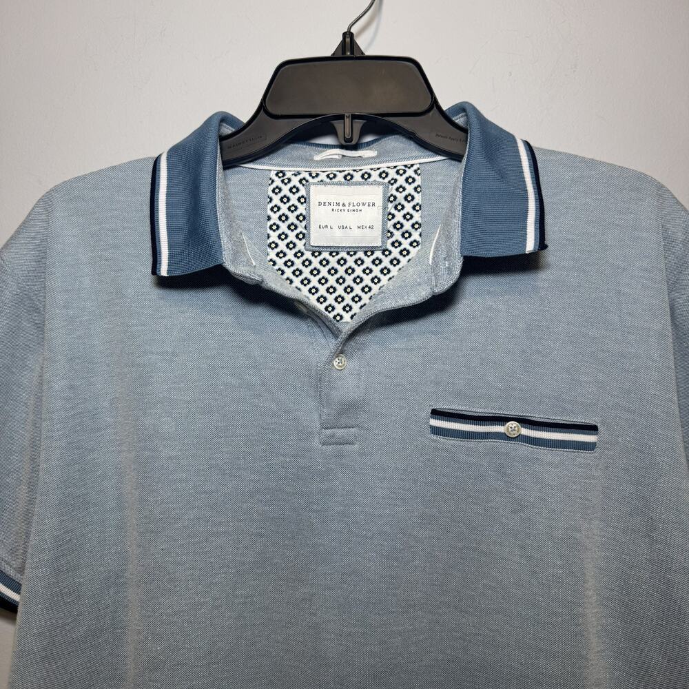 Denim & Flower by Ricky Singh Men's short-sleeve shirt Size L‎ - Picture 2 of 8